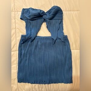 Shein Blue Two Piece Skirt Set